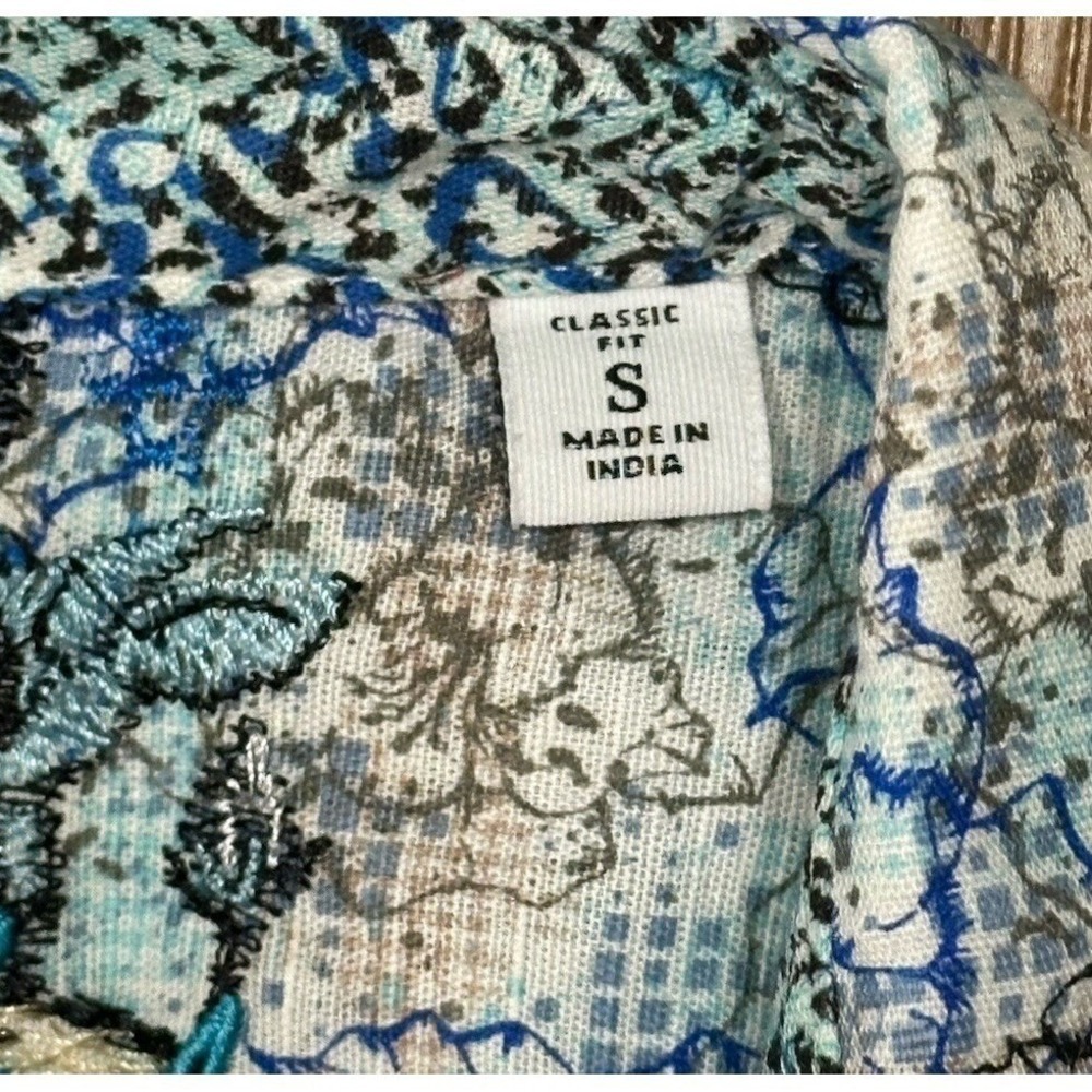 Robert Graham Radnor Floral Linen Blend Button Up Short Sleeve Shirt Men's Sz S - Picture 6 of 11